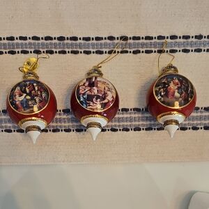 Bradford Editions 'Promise Of A Saviour' Heirloom Porcelain Christmas Ornaments